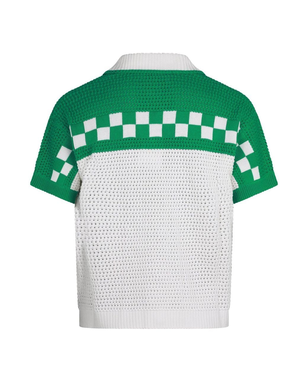 Casablanca Green Knit Shortsleeve Polo Shirt