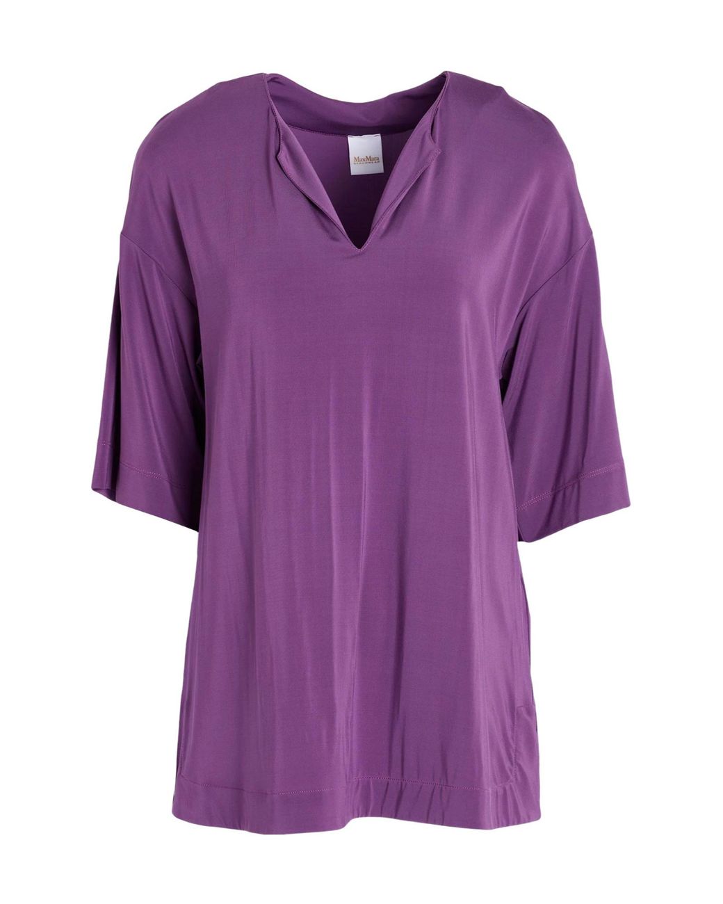 Max Mara Purple Comfortable Solid Color Stretch T-Shirt
