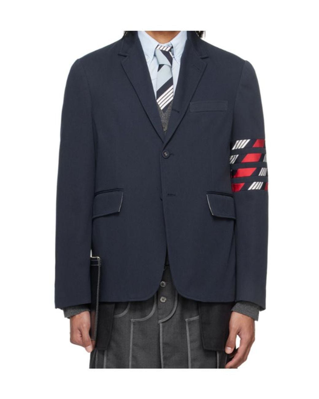 Thom Browne Blue Bar Single-Breasted Blazer for men