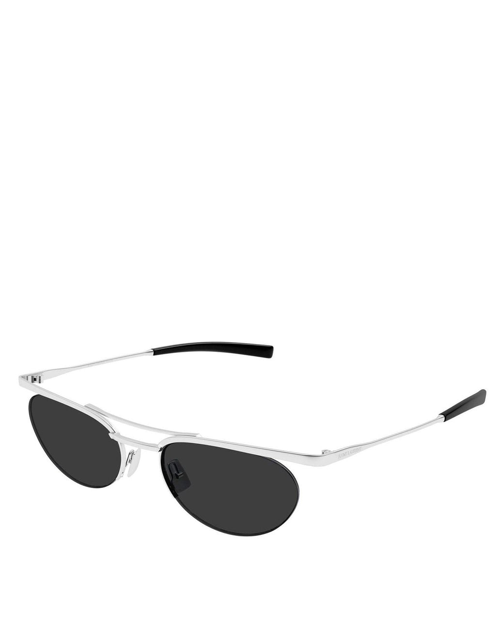 Saint Laurent White Half-Frame Oval Sunglasses for men