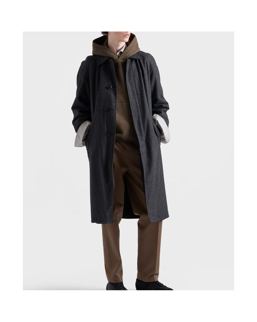 Prada Green Cotton Fleece Hoodie for men