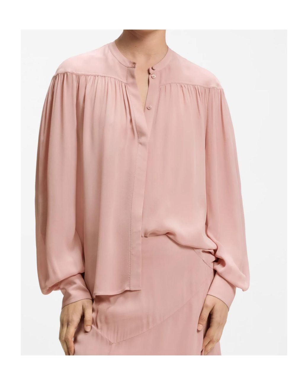 Boss Pink Relaxed-Fit Blouse
