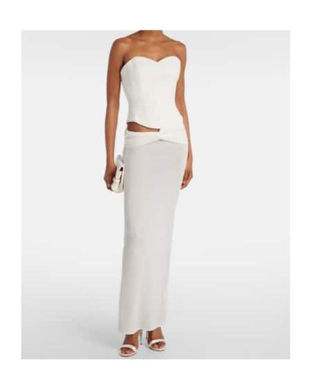 Alex Perry White Draped Crepe Jersey Corset Dress
