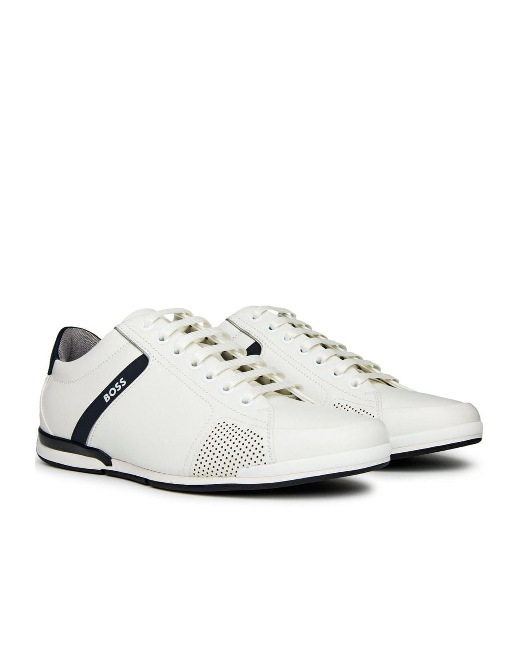 Boss White Lowtop Casual Sneaker for men