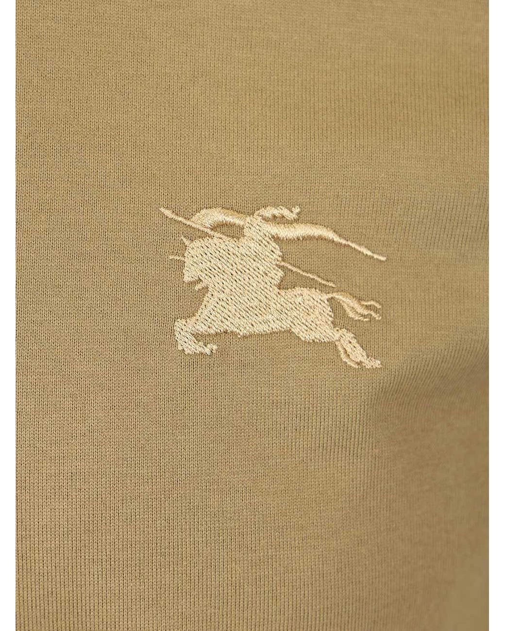 Burberry Natural Ekd Embroidered Crewneck T-Shirt for men
