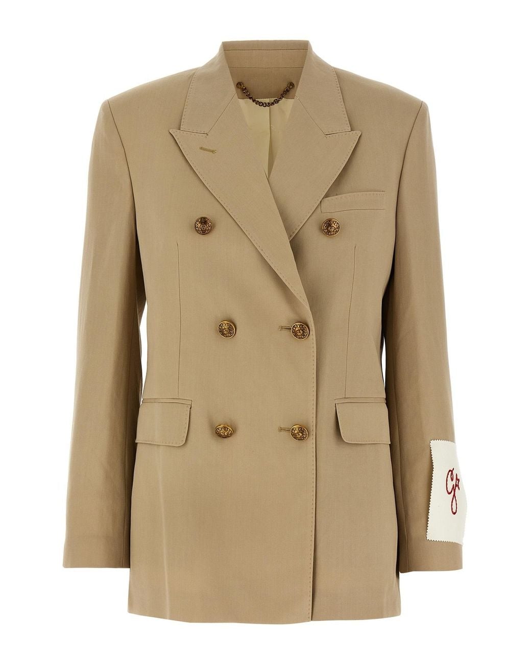 Golden Goose Deluxe Brand Natural Double-Breasted Tailored Blazer