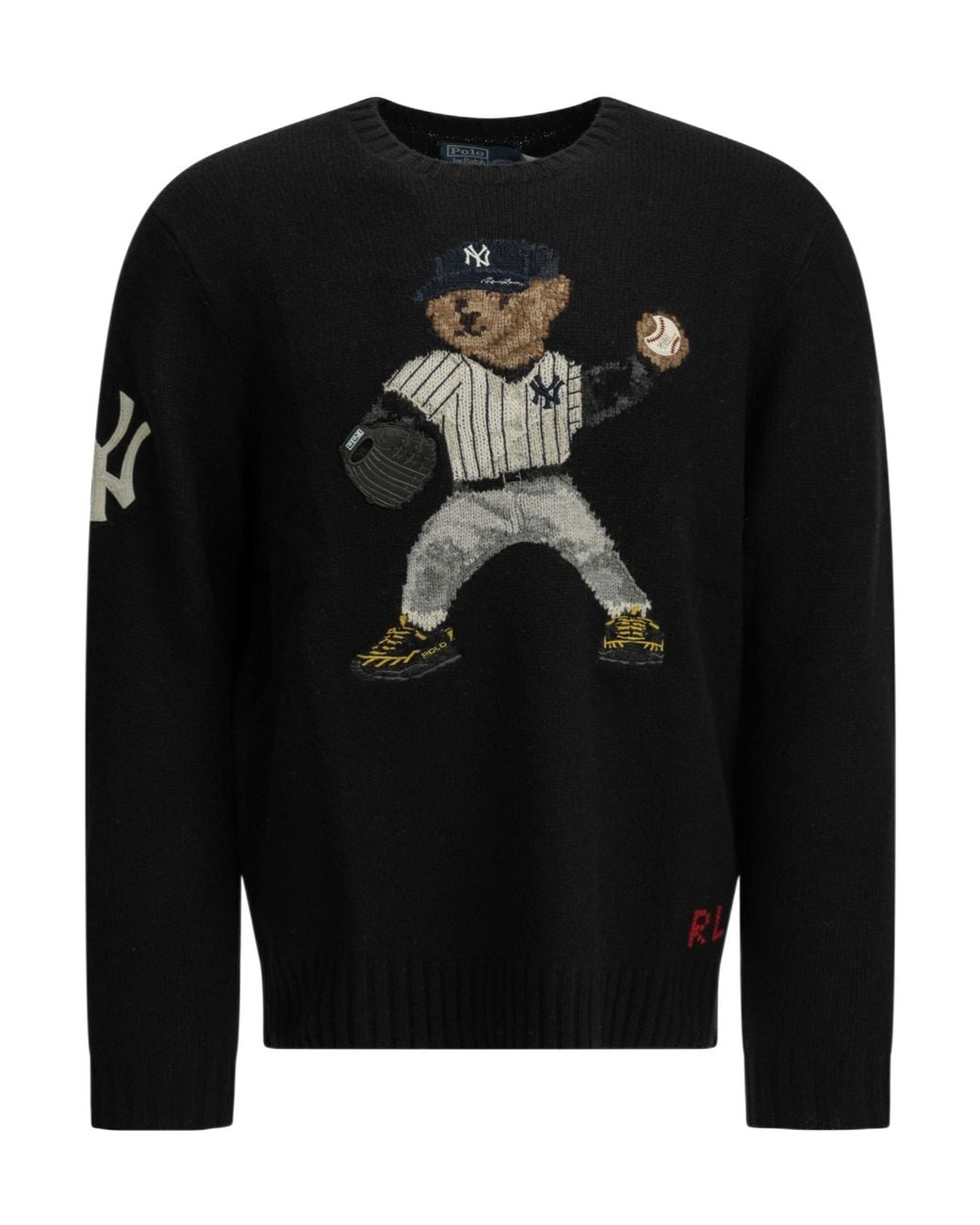 Polo Ralph Lauren Black Polo Bear Yankees Knitted Jumper for men