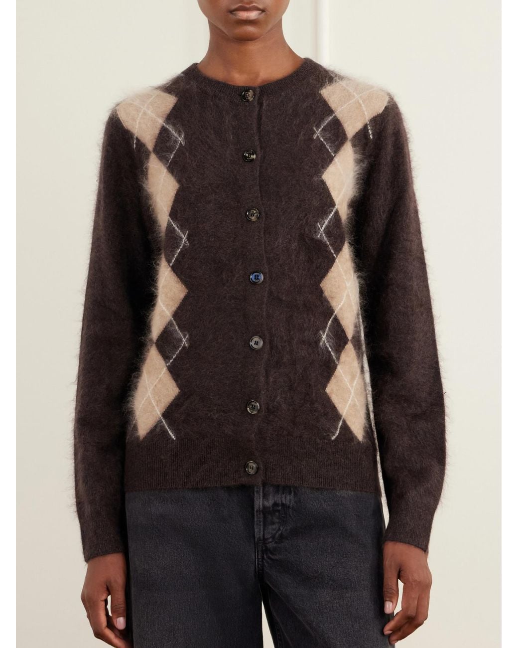 arch4 Black Brushed Cashmere Cardigan