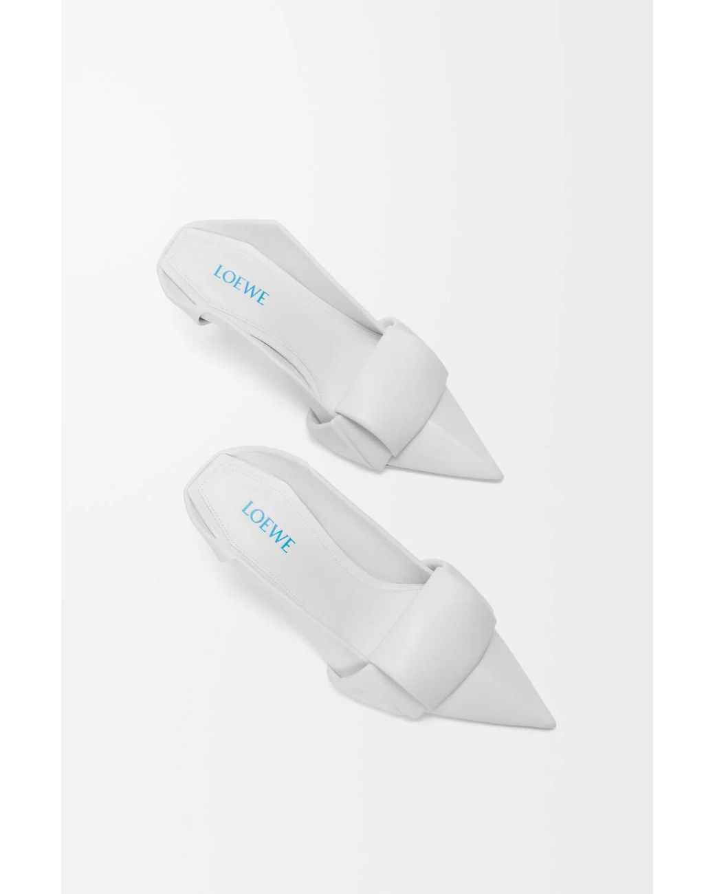 Loewe White Origami Pointed-Heel Mules
