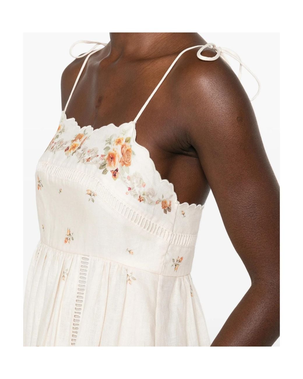 Zimmermann White Embroidered Linen Maxi Dress