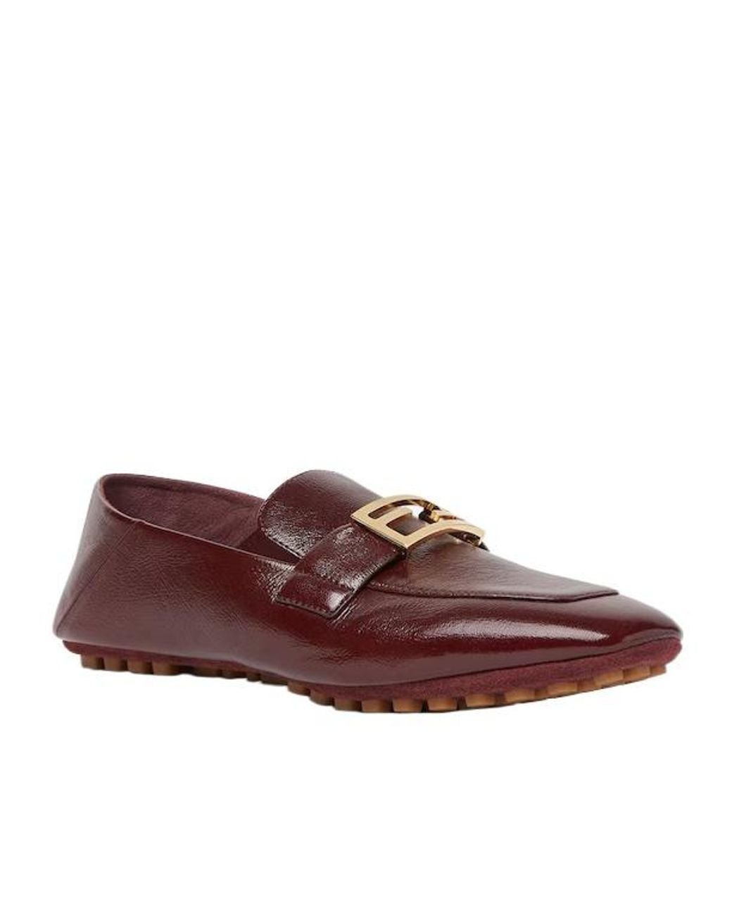 Fendi Brown Baguette Ff Buckle Loafers