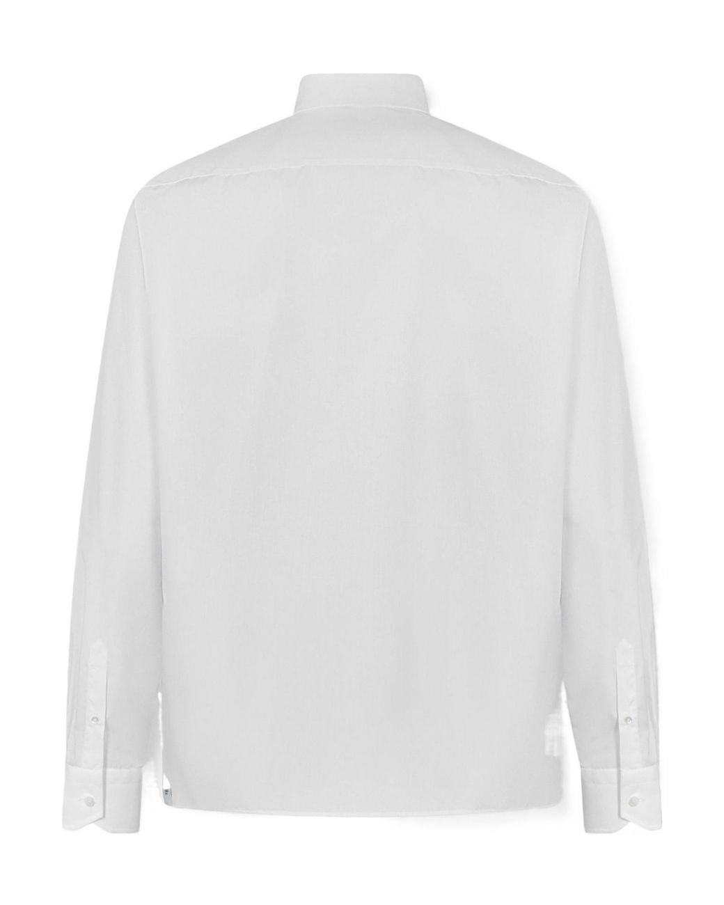 Fendi White Logo Long-Sleeve Plain Shirt for men