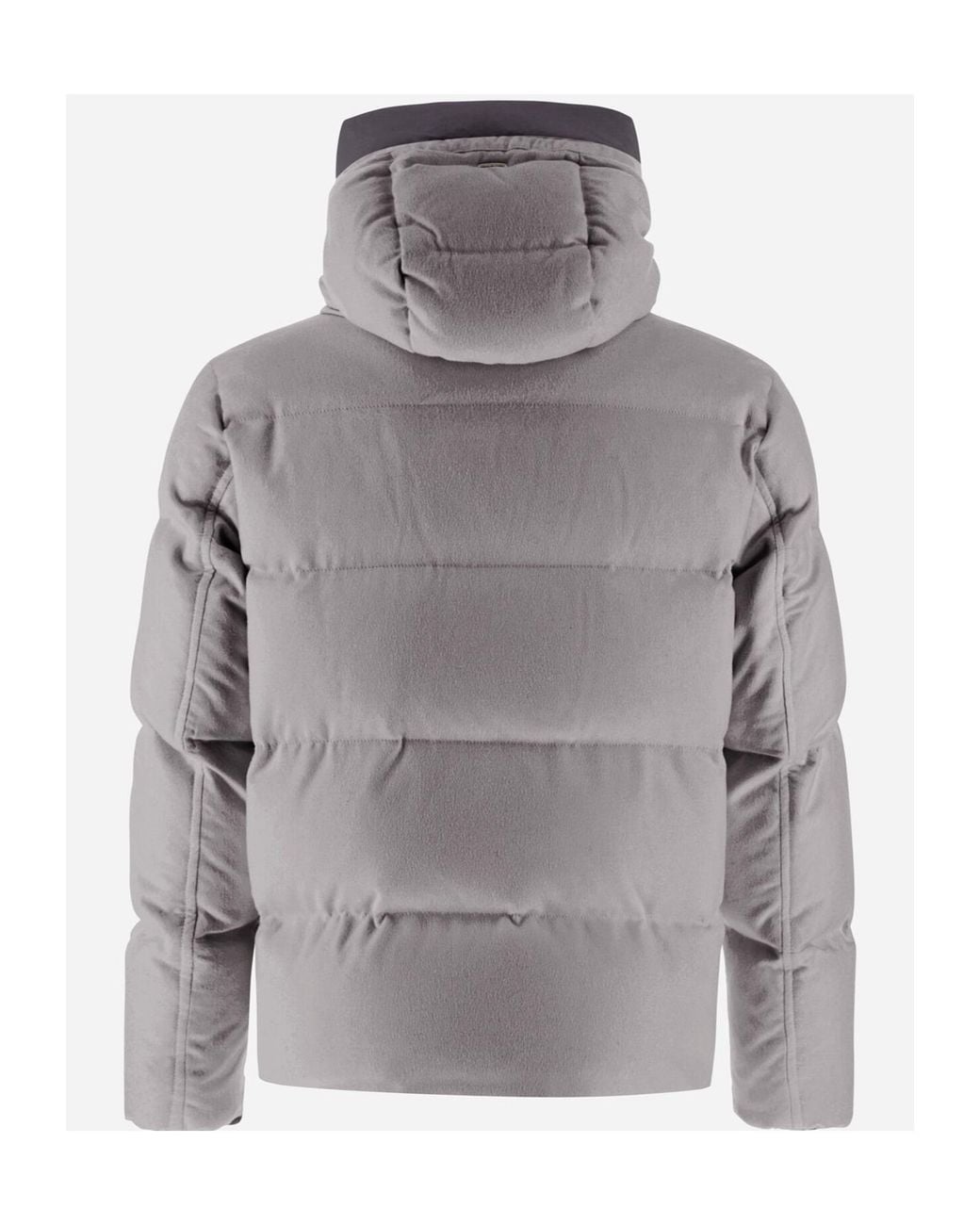 Herno Gray Long-Sleeved Hooded Down Jacket for men