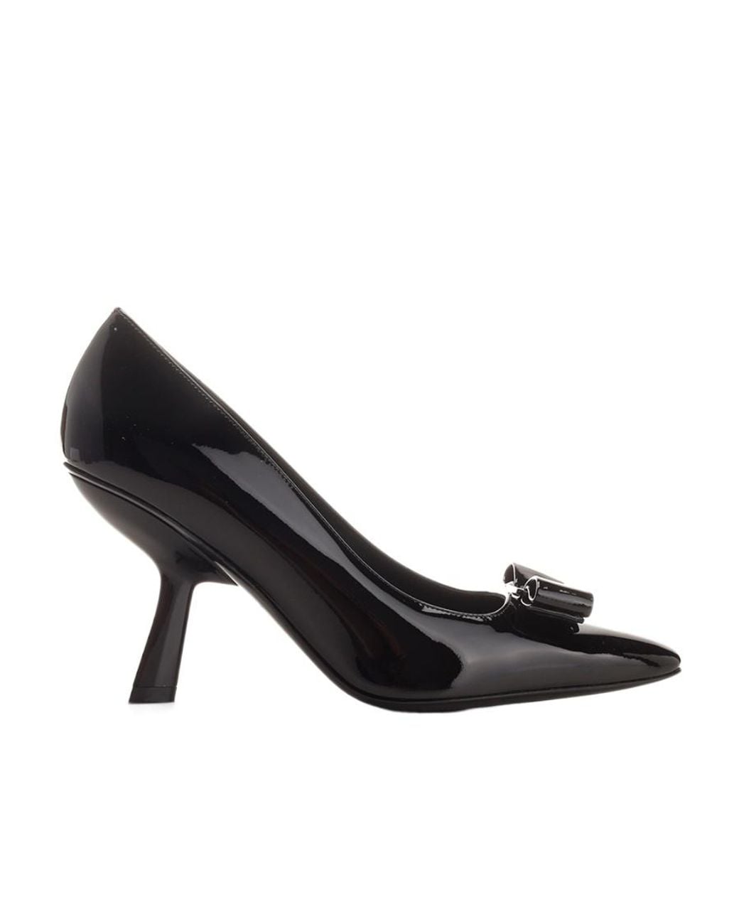 Ferragamo Black Logo High Heels