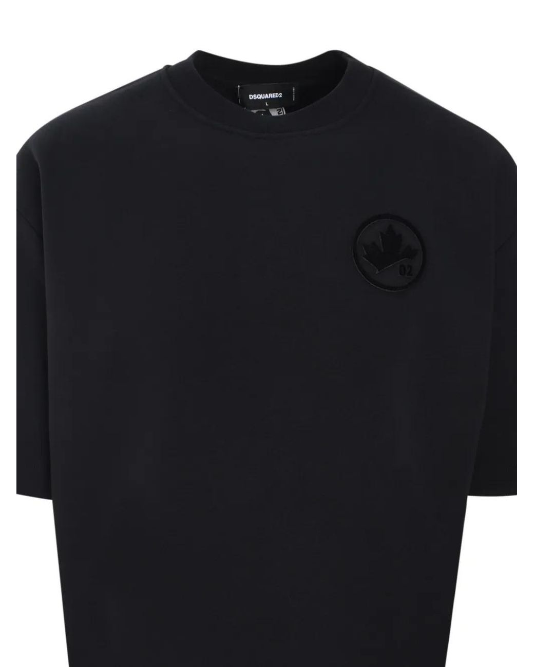 DSquared² Black Logo-Appliqué T-Shirt for men