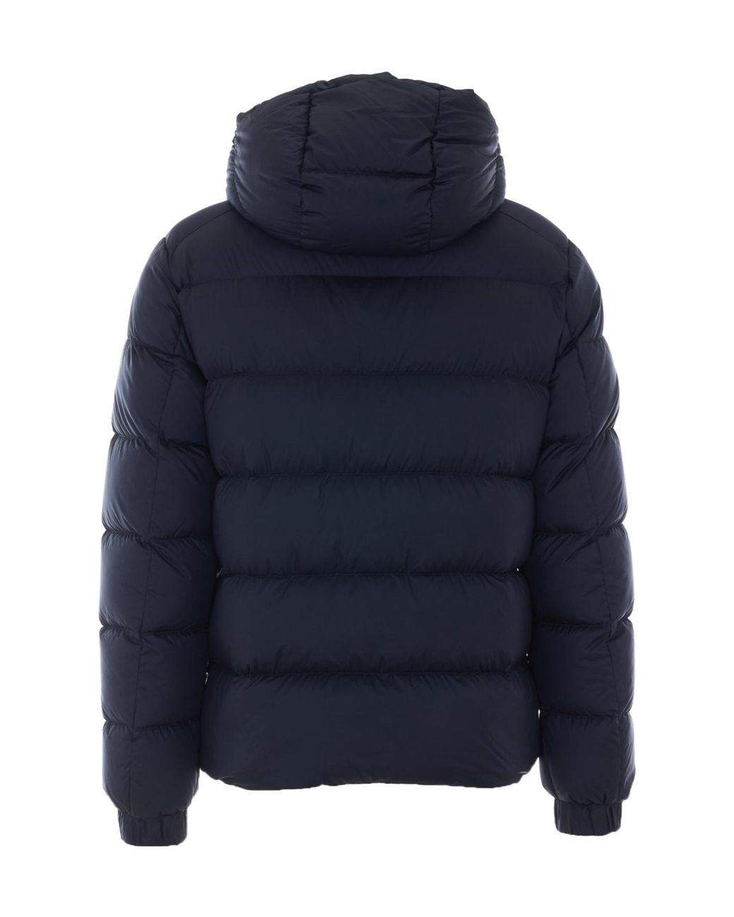 Add Blue Hooded Zip-Up Down Jacket for men