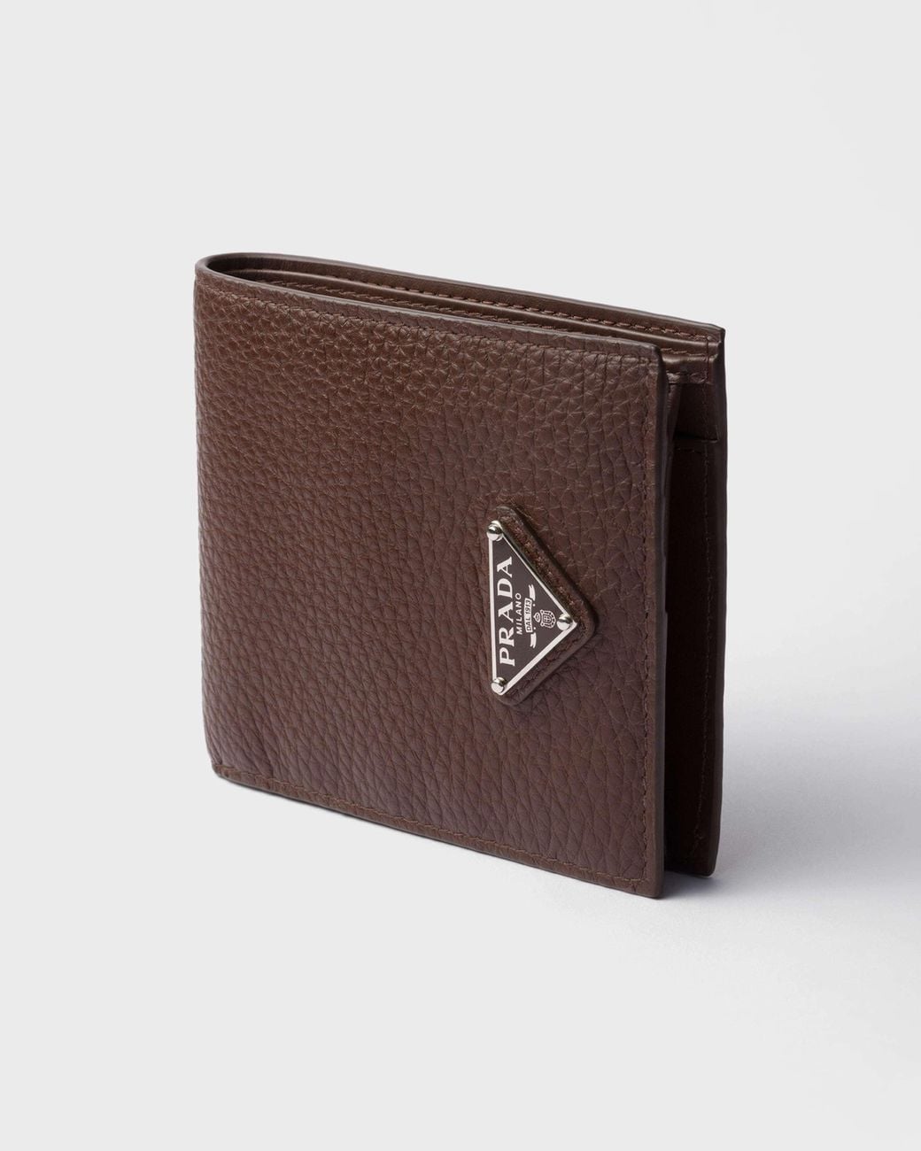 Prada Brown Triangle-Logo Wallet for men