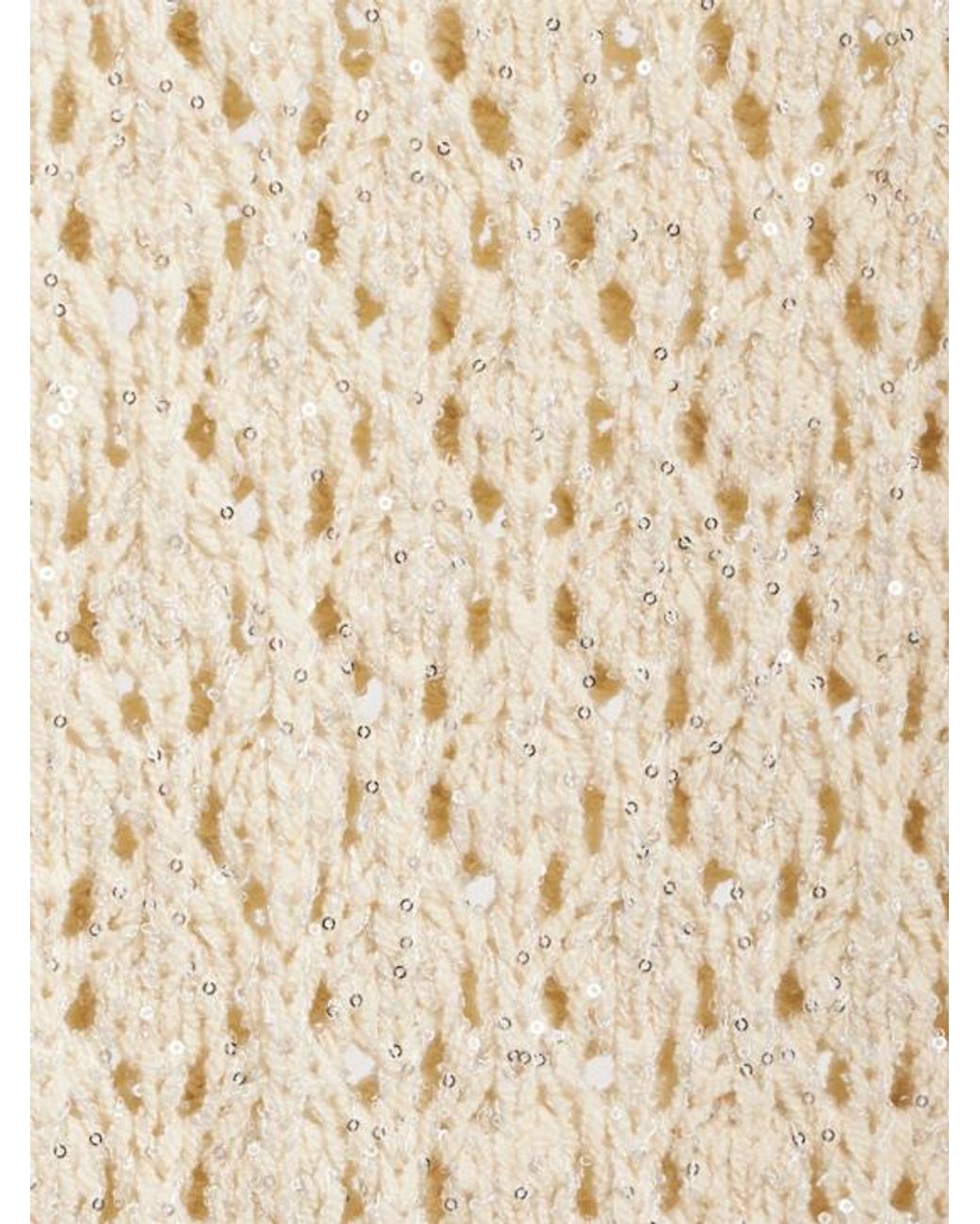 Fabiana Filippi Natural Sequined Diamond Stitch Vest