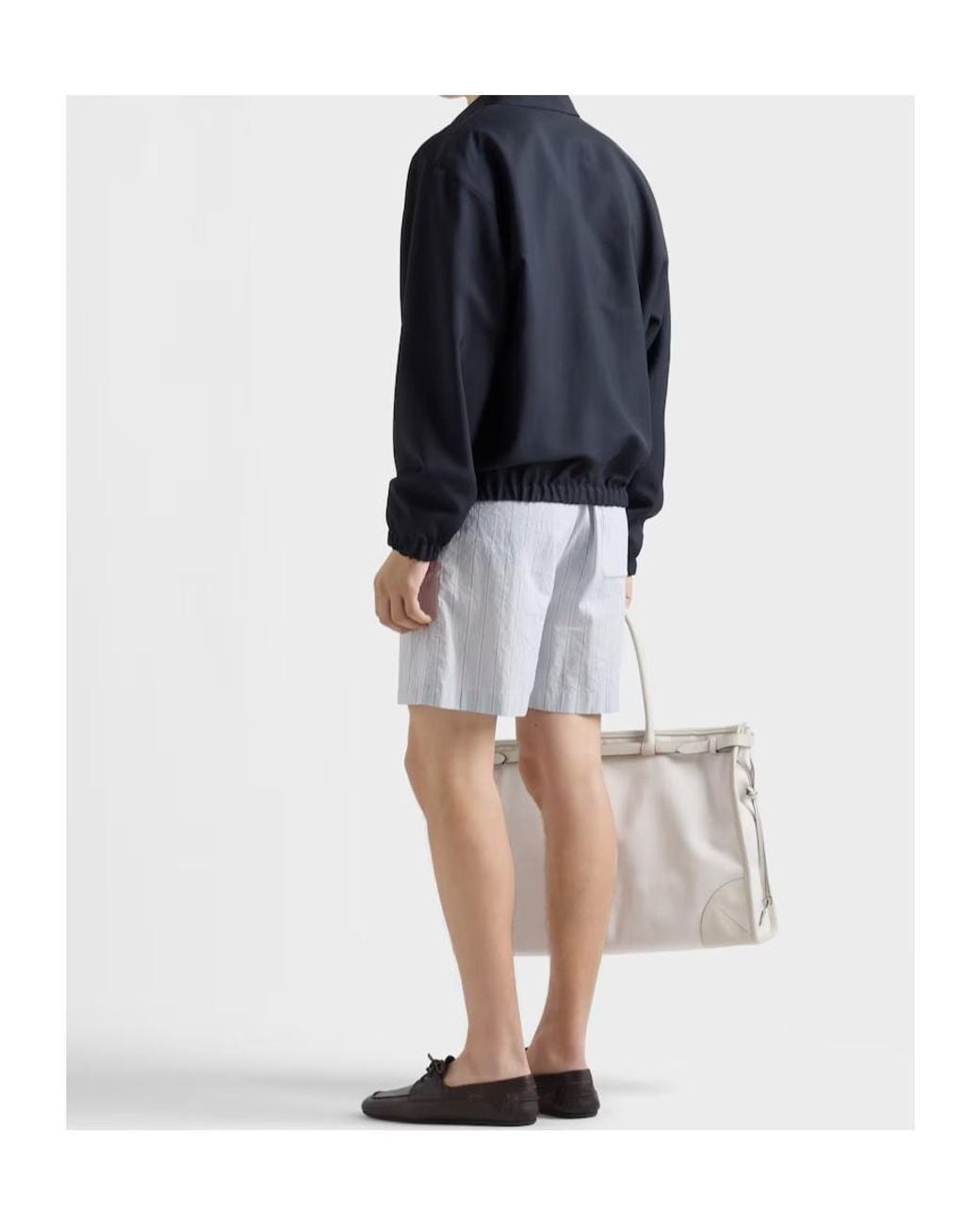 Prada Blue Zip-Up Blouson Jacket for men