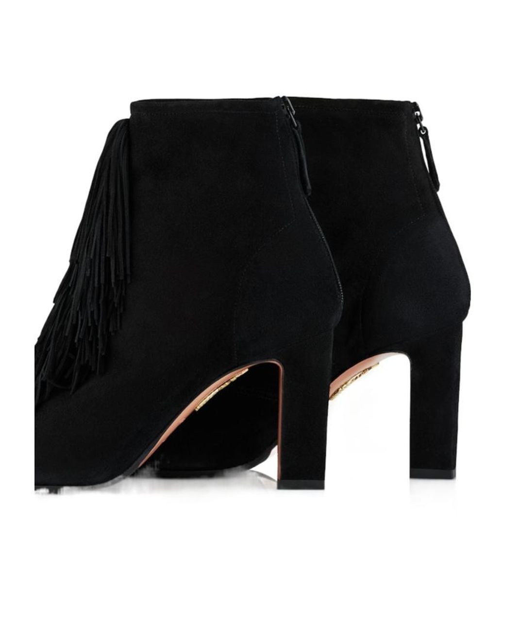 Aquazzura Black Gytane 85 Fringe Boots