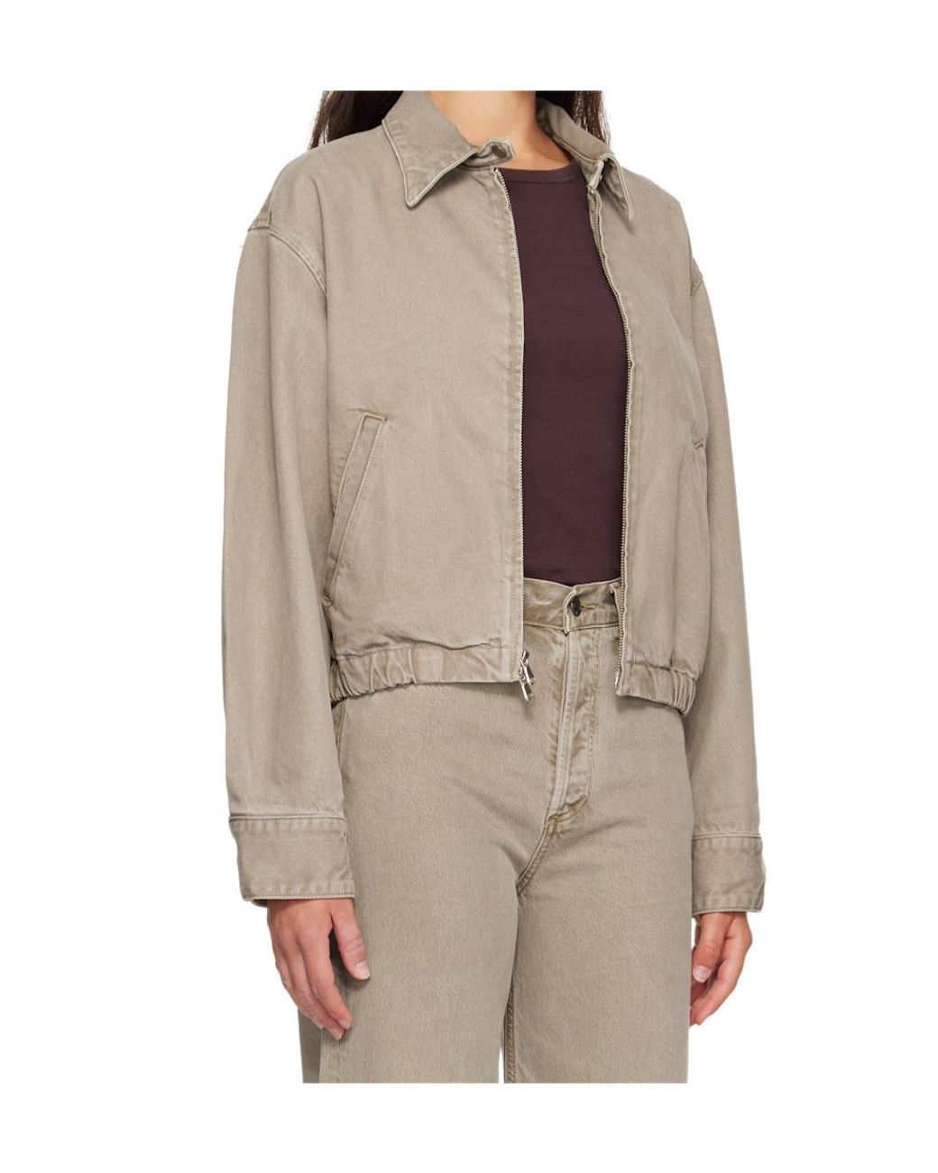 Agolde Brown Long-Sleeve Casual Jacket