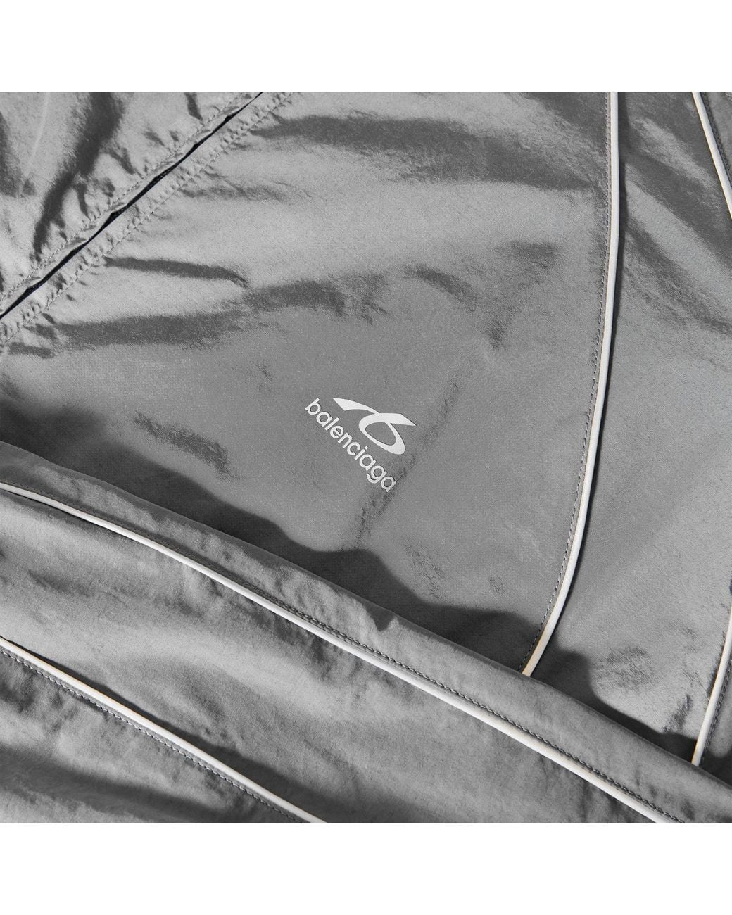 Balenciaga Gray Zip-Up Stand Collar Track Jacket for men