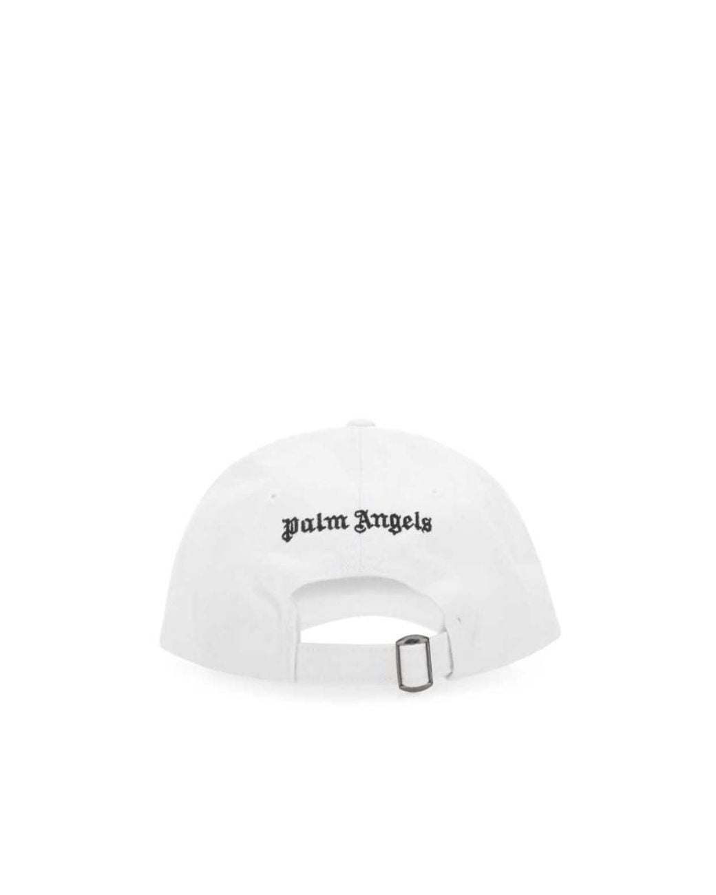 Palm Angels White Logo-Embroidered Distressed-Effect Cap for men