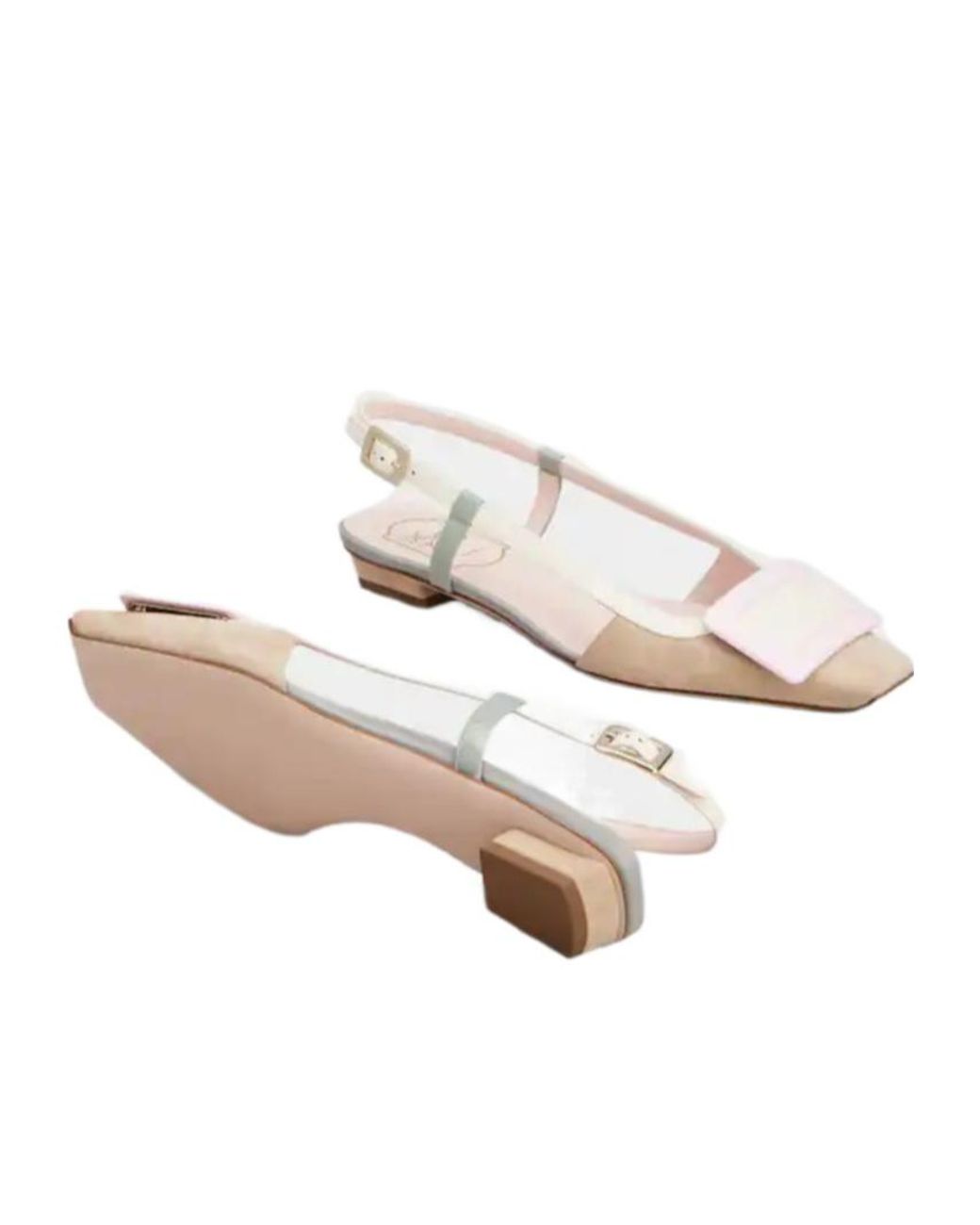 Roger Vivier Natural Belle Vivier Slingback Ballerinas