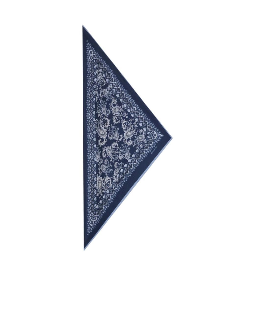 Etro Blue Silk Scarf With Paisley Motif And Pegaso for men
