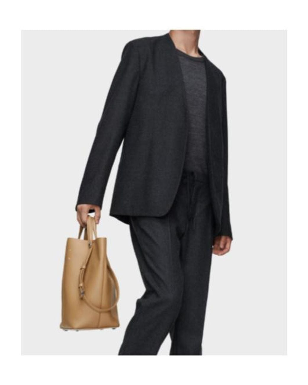 Maison Margiela Black Collarless Open Blazer for men