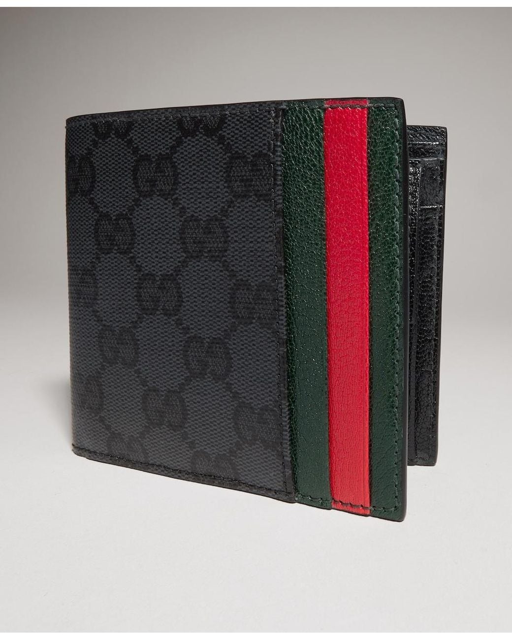 Gucci Black Web Card Slot Bi-Fold Wallet for men