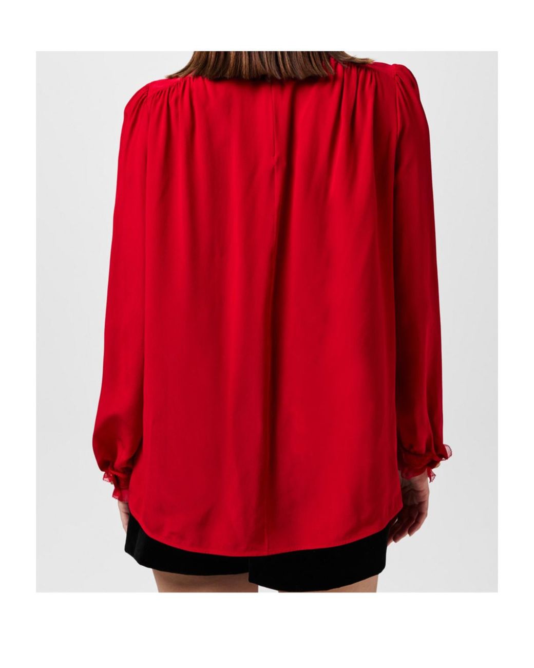 Valentino Red Ruffled Shirt