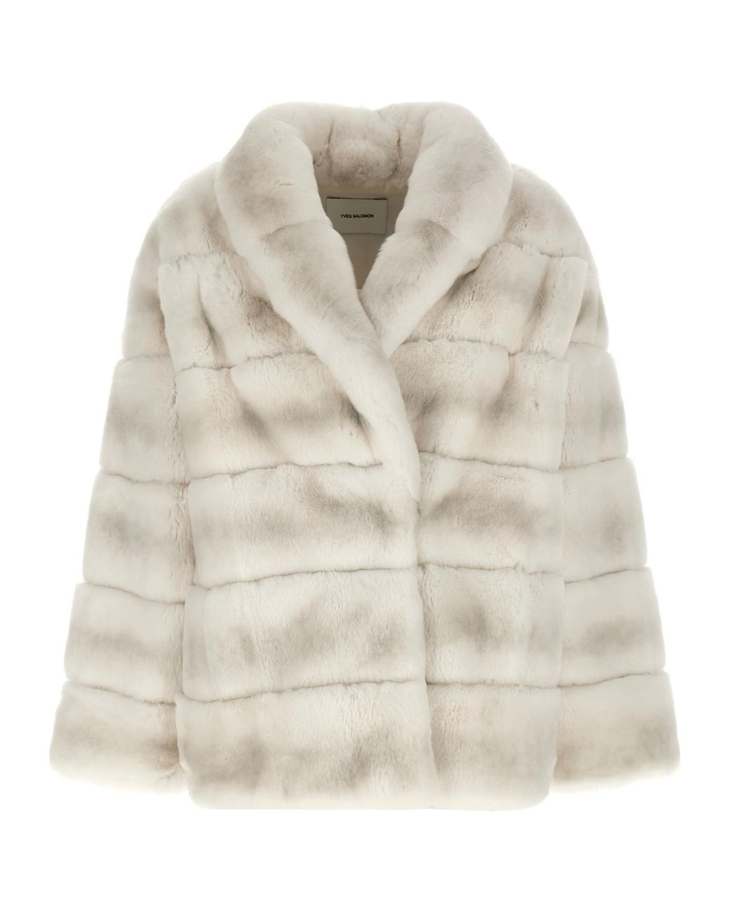 Yves Salomon Natural Quilted Fur Coat