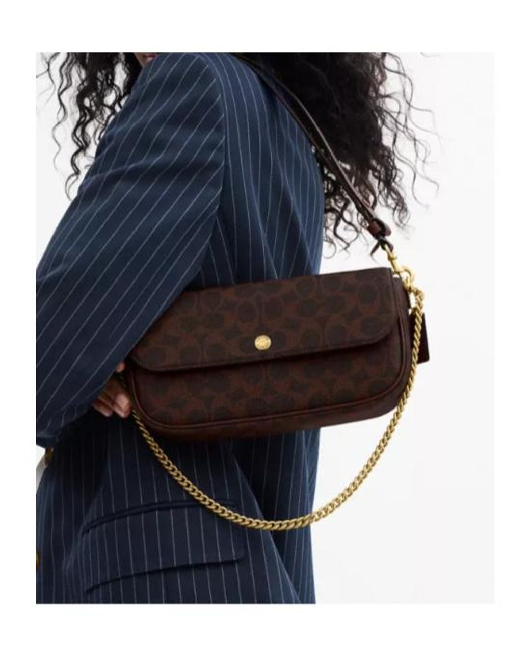 COACH Metallic Brook Signature Shoulder Bag