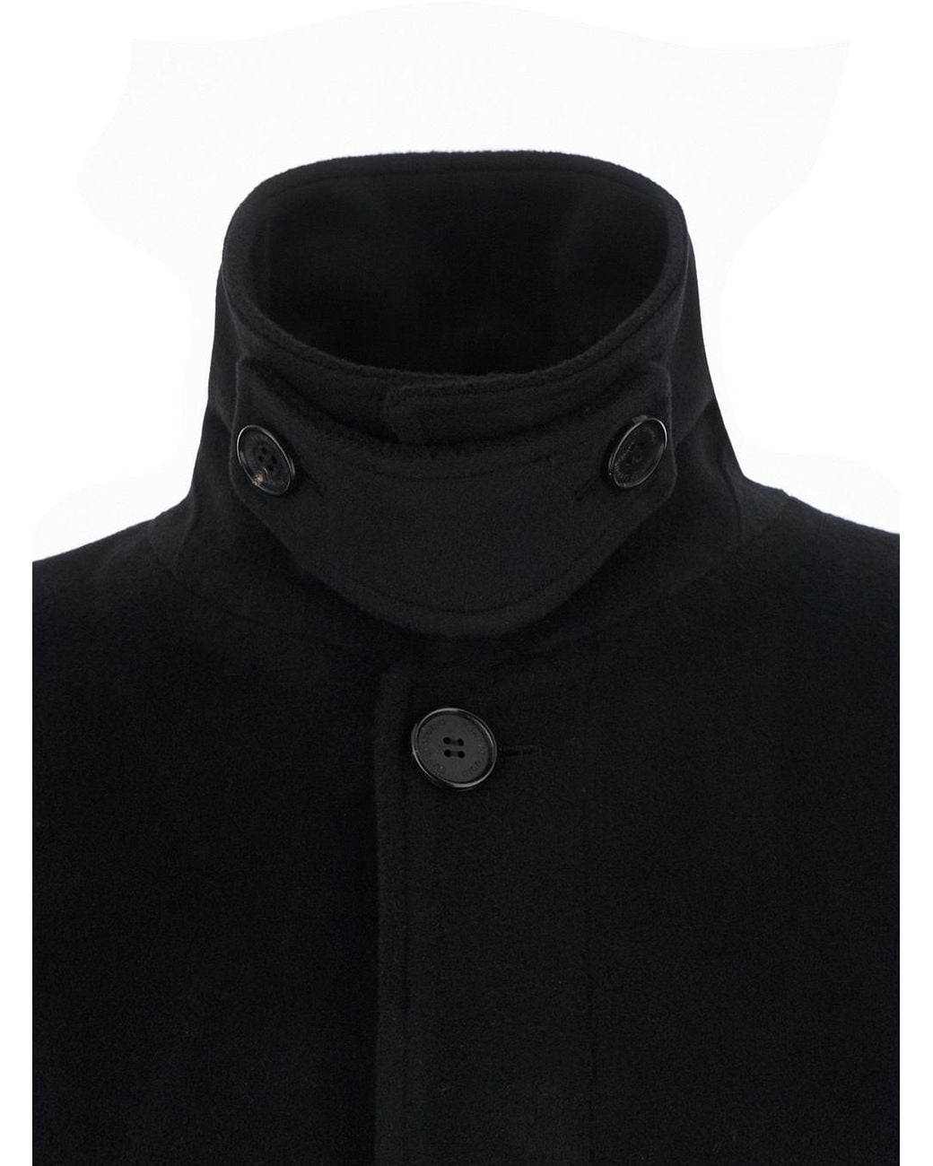 DUNST Black Belted Cashmere Mac Coat for men