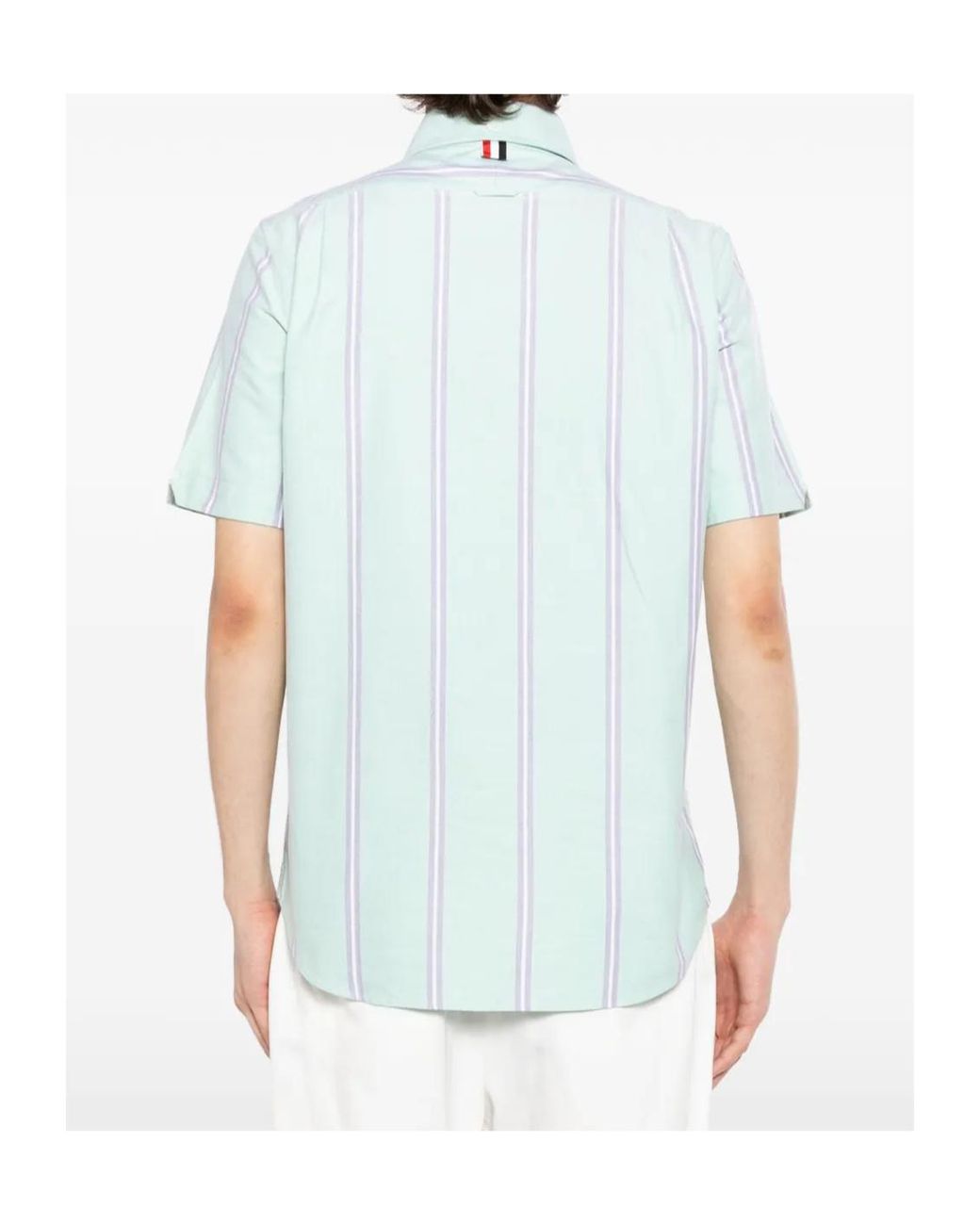 Thom Browne Blue Striped Shirt for men