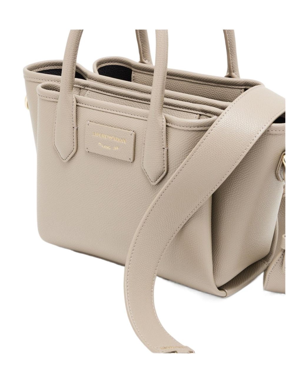 Emporio Armani Natural Logo-Plaque Tote Bag