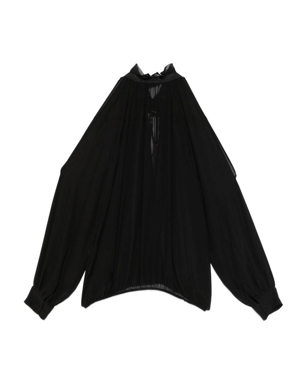 Liu Jo Black Long Sleeves Tassel Blouse