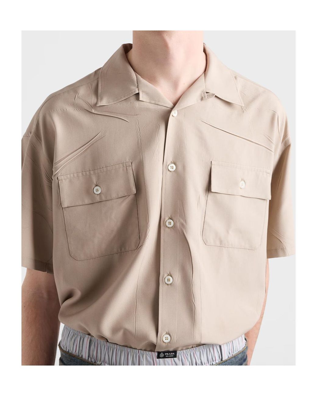 Prada Natural Short-Sleeved Shirt for men