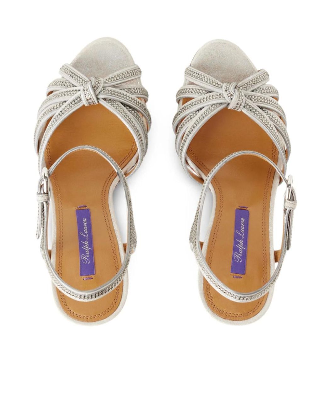 Ralph Lauren White 95Mm Embellished Knot Heeled Sandals