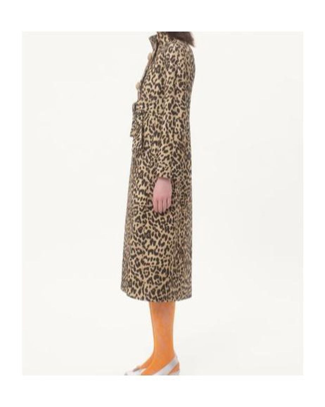 Valentino Natural Animal Printed Button-Up Coat