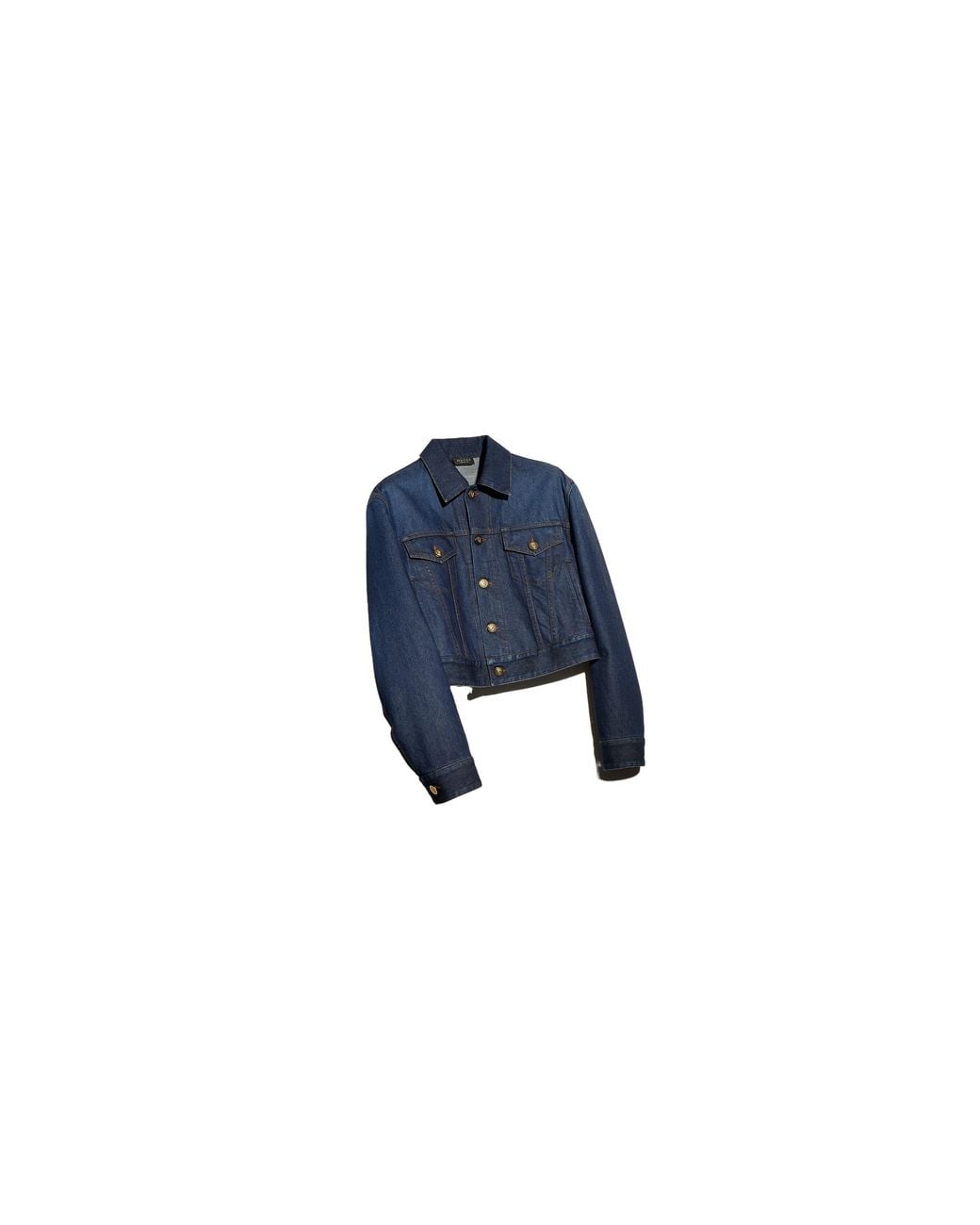 Gucci Black Cropped Crest-Button Jacket