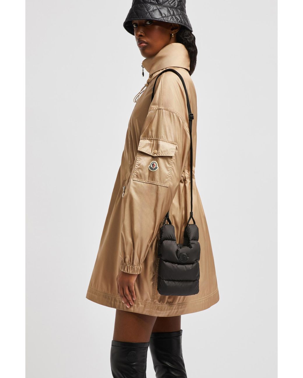 Moncler Black Legere Logo Patch Quilted Crossbody Bag