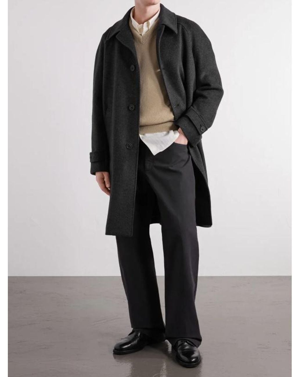 Herno Black Long-Sleeved Coat for men