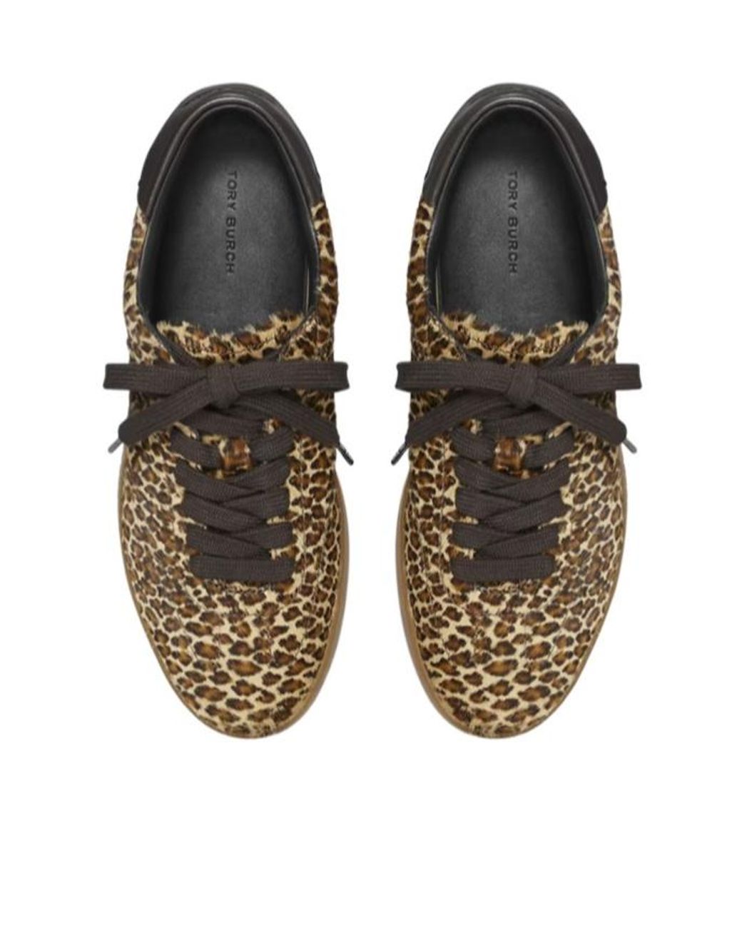 Tory Burch Brown Phoenix Leopard Printed Sneakers