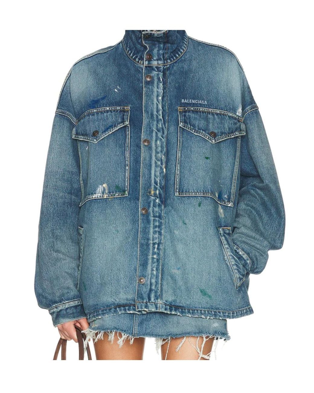 Balenciaga Blue Long-Sleeved Denim Jacket