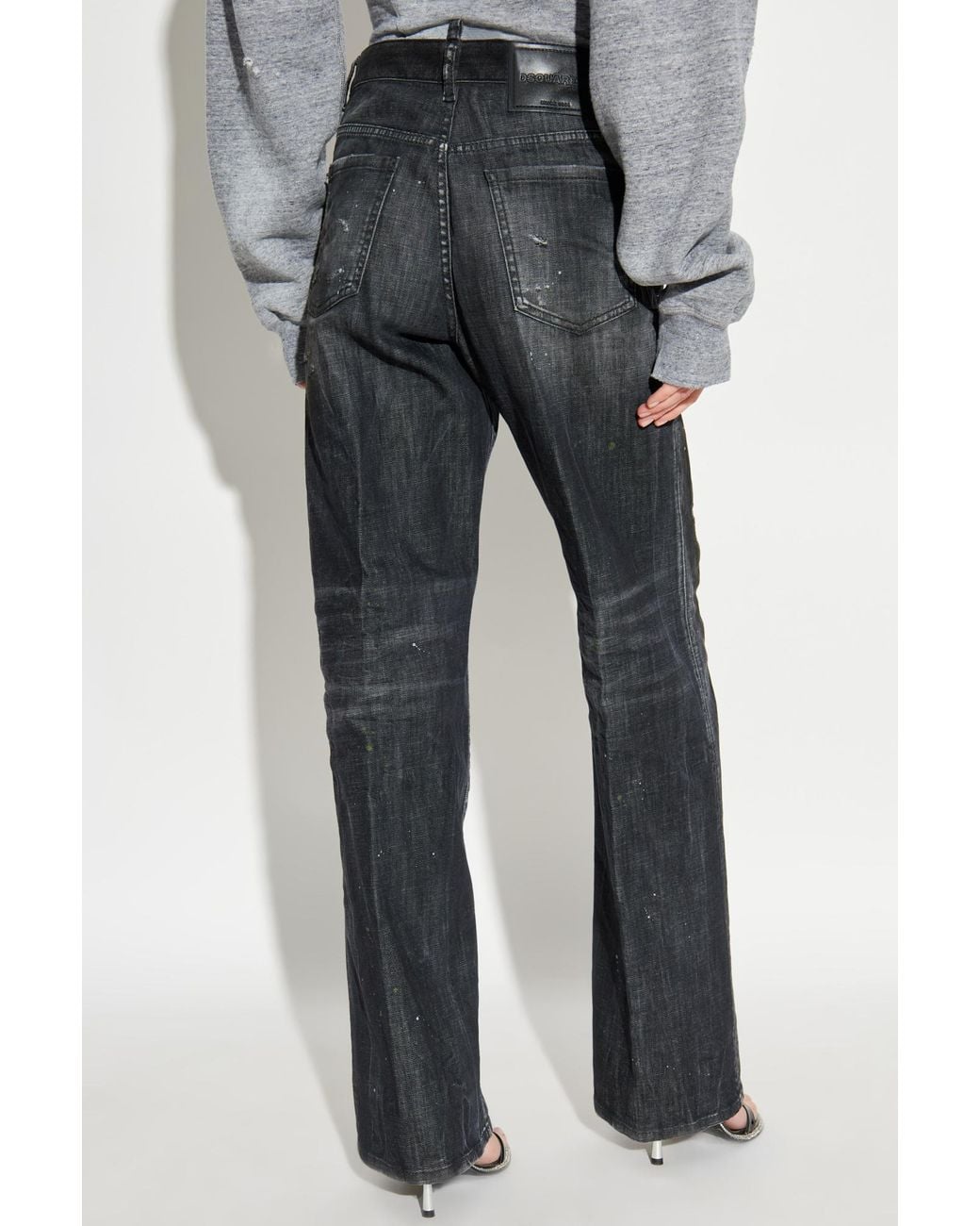 DSquared² Gray San Diego Straight-Leg Distressed Jeans