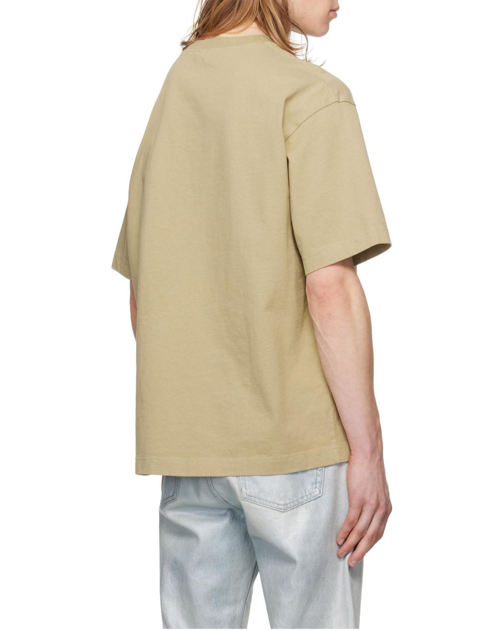 Acne Natural Logo Studded Crewneck T-Shirt for men