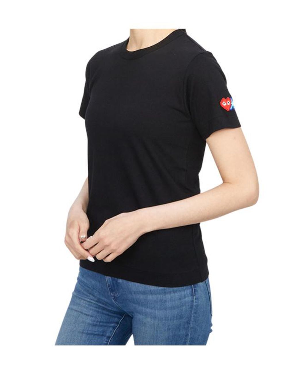 COMME DES GARÇONS PLAY Black X Invader Pixelated-Heart T-Shirt