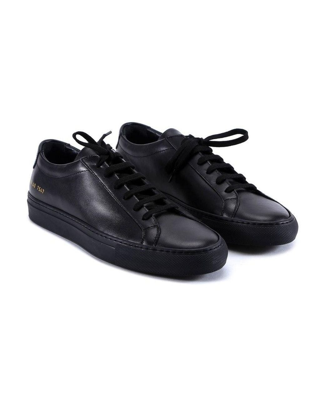 Common Projects Black Achilles Leather Low-Top Sneakers for men